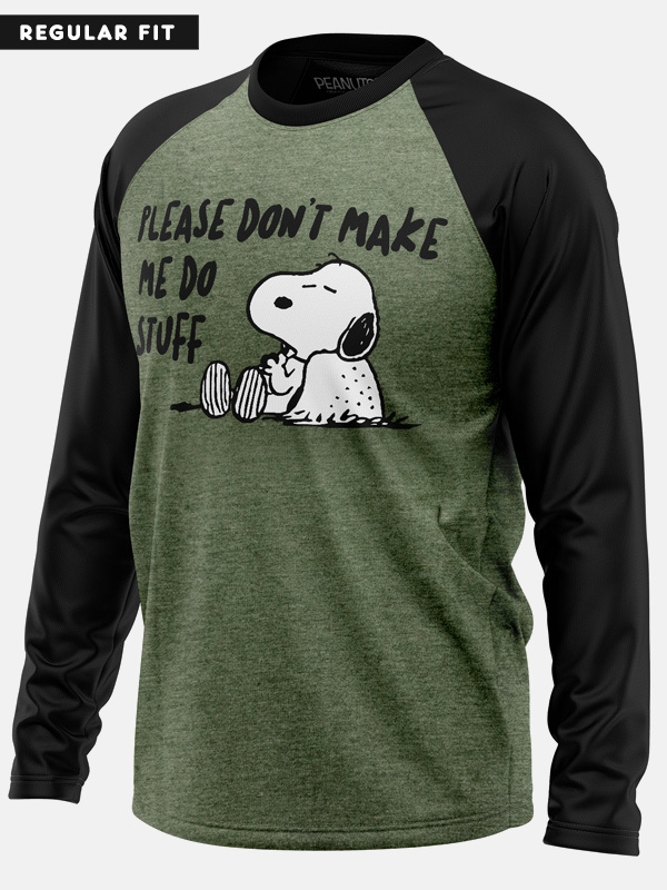 Don't Make Me Do Stuff - Peanuts Official Full Sleeve T-shirt