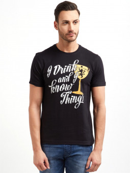 I Drink And I Know Things: Black  - Game Of Thrones Official T-shirt