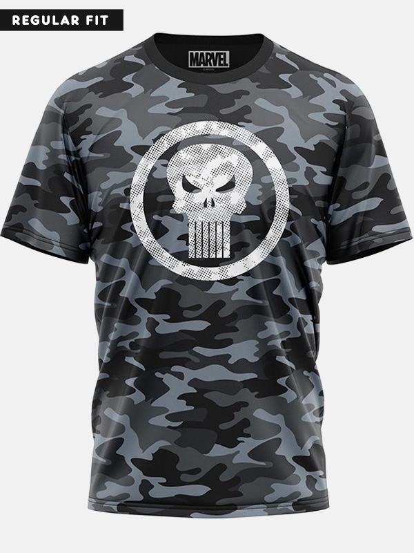 Punisher Skull: Camo Pattern - Marvel Official T-shirt
