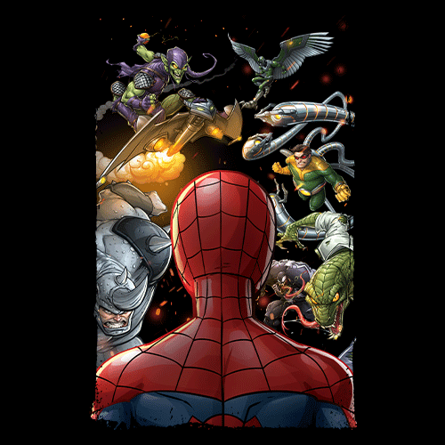 Spider-Man vs The Sinister Six T-shirt | Marvel Official Merchandise |  Redwolf