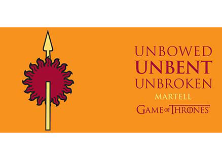 House Martell Unbowed Unbent Unbroken Official Game Of Thrones