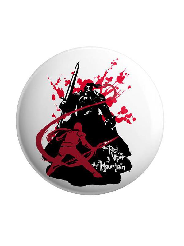 

Redwolf - The Red Viper and The Mountain - Badge, White