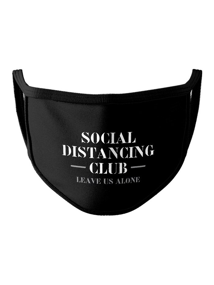 

Redwolf - Social Distancing Club - Face Mask, Black fabric & tipping