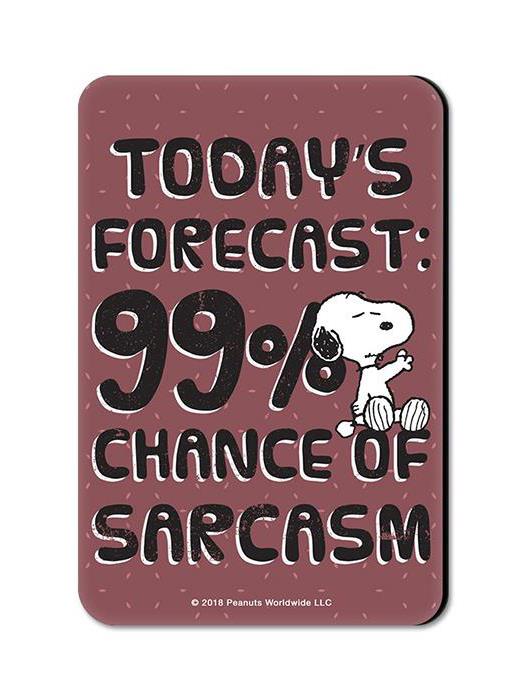 

Redwolf - 99% Chance Of Sarcasm - Peanuts Official Fridge Magnet