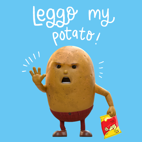 Bingo! Leggo My Potato Sky Blue T-shirt | Official Bingo! AchaAloo  Merchandise | Redwolf