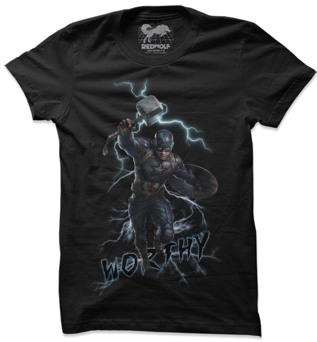 

Redwolf - I Am Worthy - Marvel Official T-shirt, Black