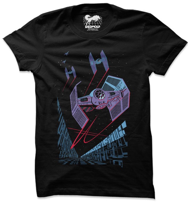 

Redwolf - Death Star Trench - Star Wars Official T-shirt, Black