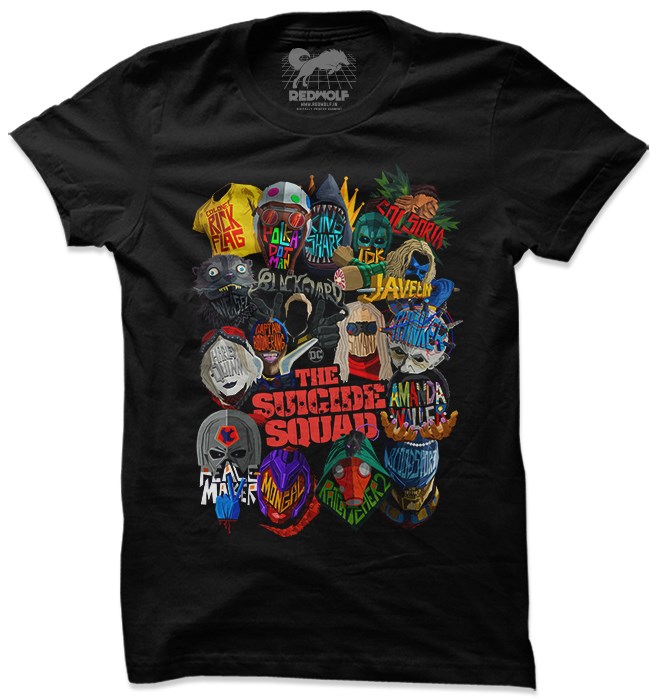 

Redwolf - Suicide Squad Masks - DC Comics Official T-shirt, Black