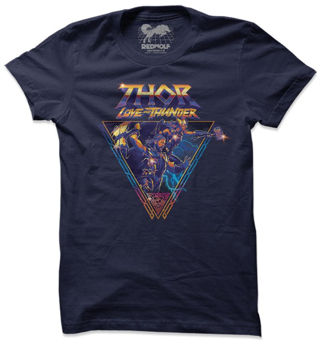 

Redwolf - Thor & Jane In Action - Marvel Official T-shirt, Navy blue