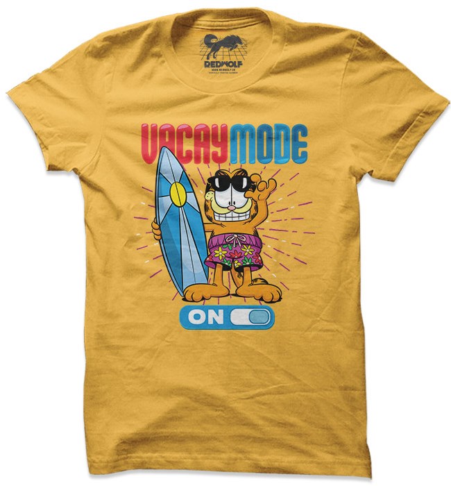 

Redwolf - Vacay Mode On - Garfield Official T-shirt, Yellow