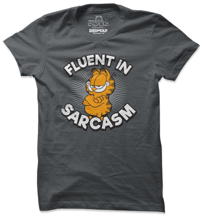 

Redwolf - Fluent In Sarcasm - Garfield Official T-shirt, Steel grey