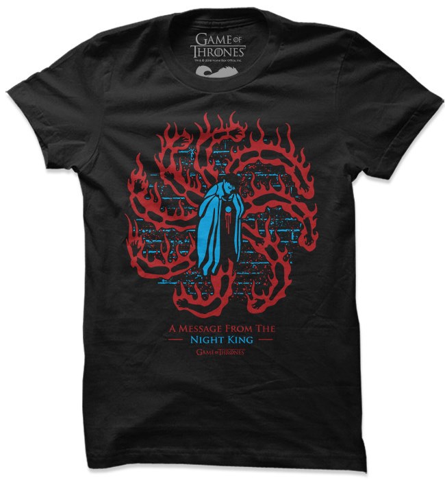 

Redwolf - A Message From The Night King - Game Of Thrones Official T-shirt