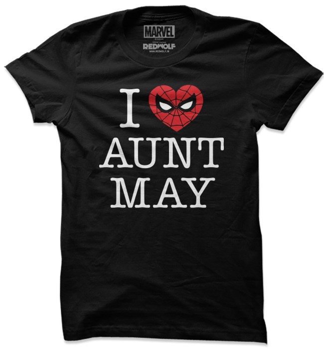 

Redwolf - I Heart Aunt May - Marvel Official T-shirt, Black