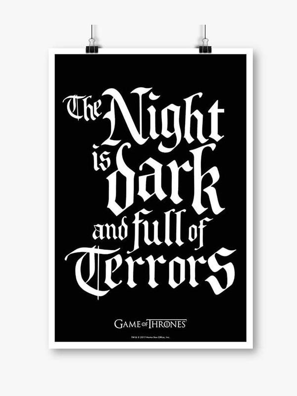 

Redwolf - The Night Is Dark: Black - Game Of Thrones Official Poster