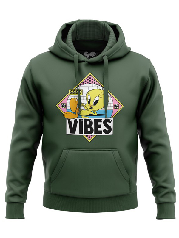 

Redwolf - Good Vibes - Looney Tunes Official Hoodie, Olive green