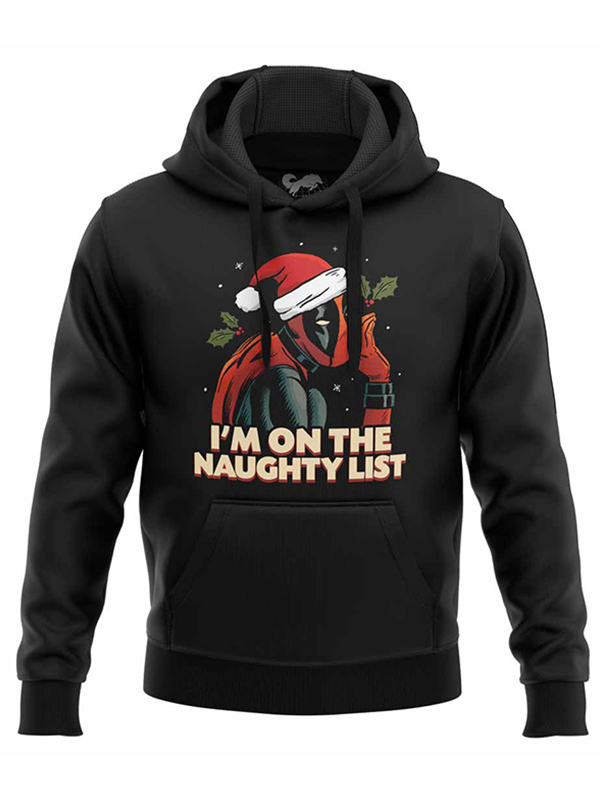 

Redwolf - I'm On The Naughty List - Marvel Official Hoodie, Black