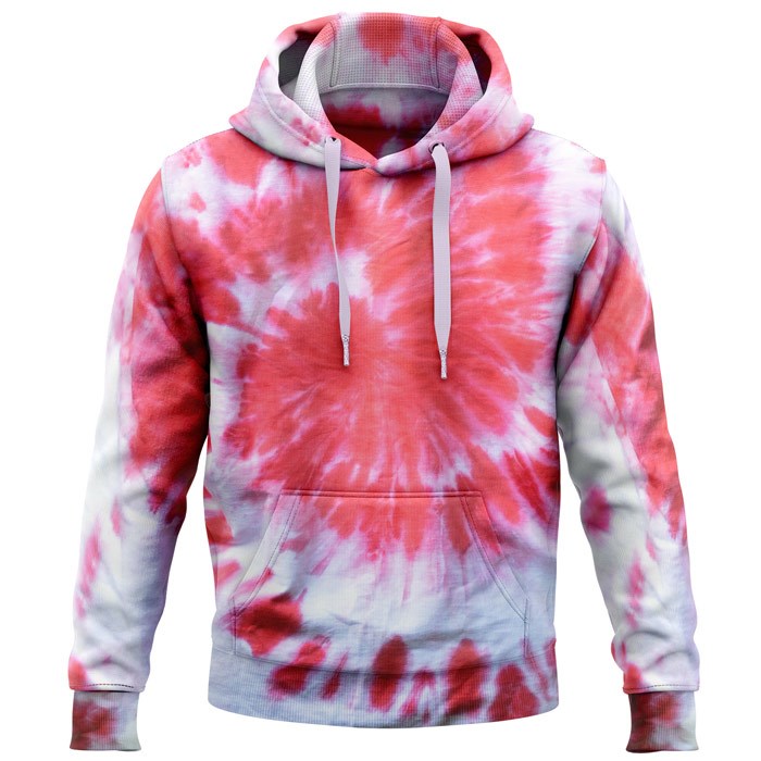 

Redwolf - Tie Dye Red Swirl - Hoodie, Red & white