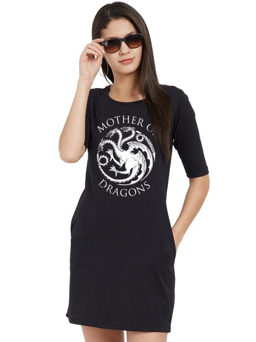 Online game of thrones t shirt dress yellow