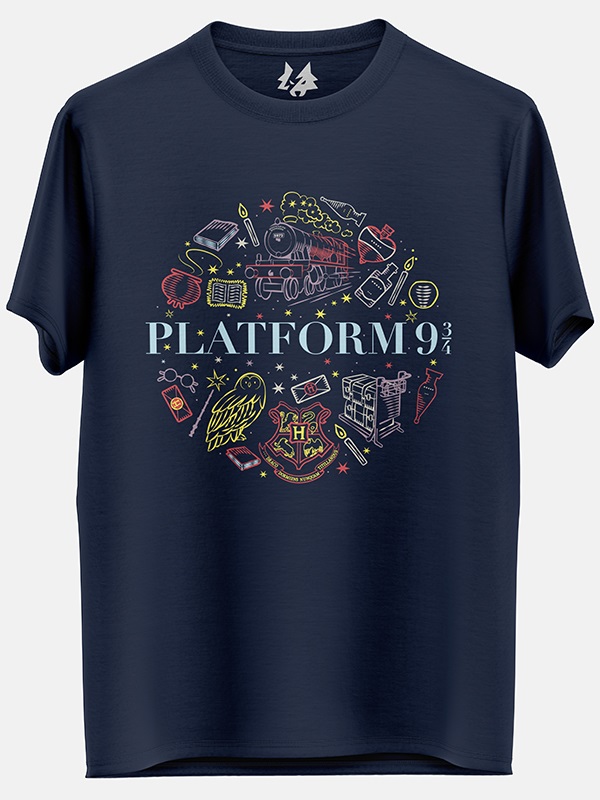 Adept Ironisk Steward Platform 9 3/4 Doodle T-shirt | Harry Potter Merchandise | Redwolf